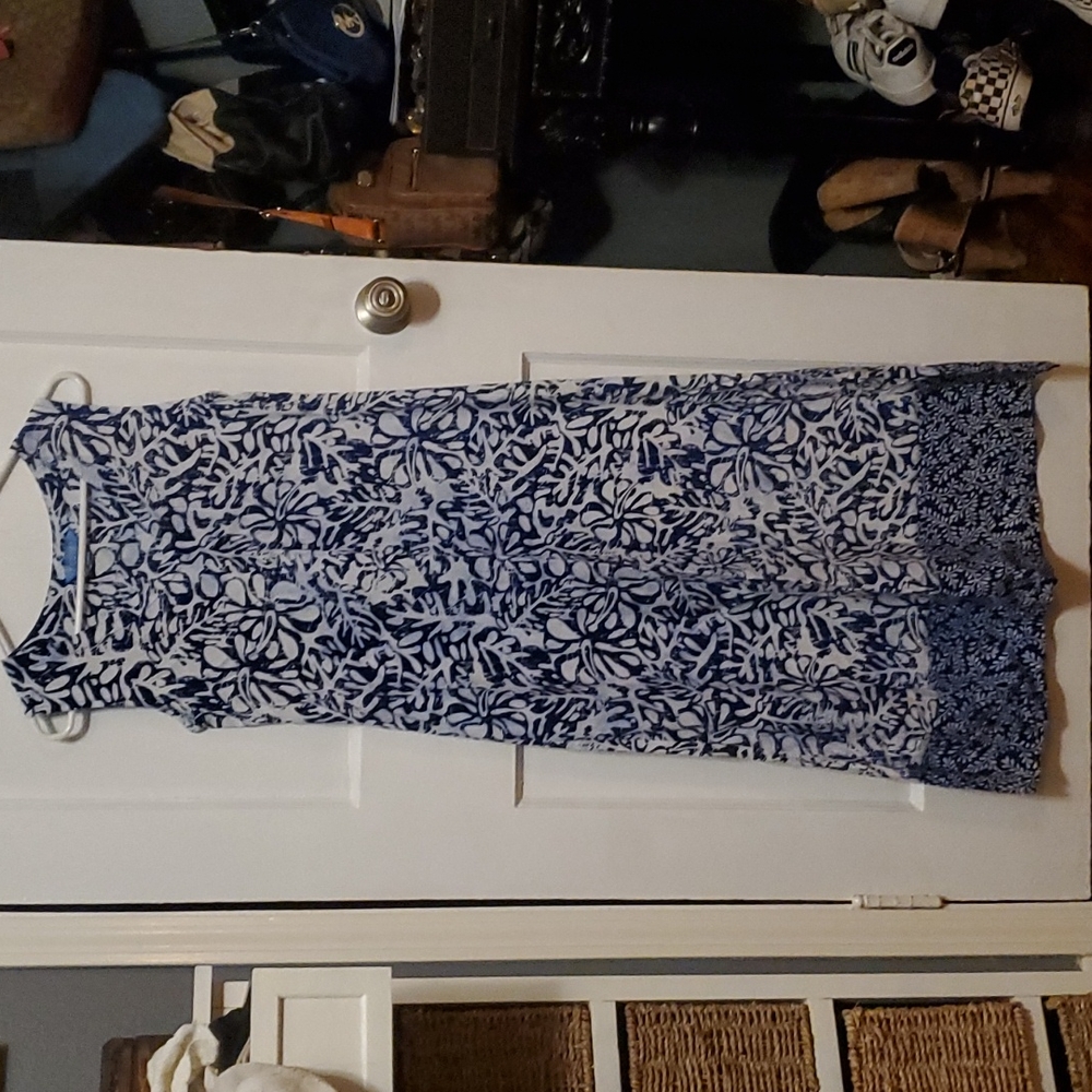Blueginger Women's Hawaiian Print Sleeveless Maxi Dress Size M